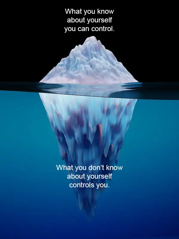 Iceberg representation above and below